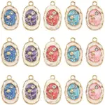 24Pcs Alloy Enamel Pendants