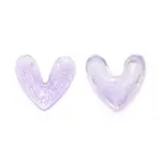 3D Heart with Glitter Powder Resin Cabochons