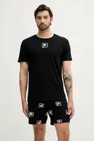 Bavlněné pyžamo Fila pánské, černá barva, FPS1221