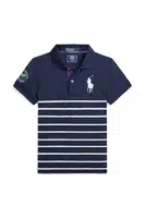 Dětské polo tričko Polo Ralph Lauren Wimbledon Collection tmavomodrá barva, s límečkem, 313950162001