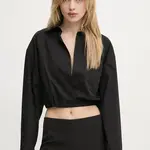 Halenka Moschino Jeans dámská, černá barva, hladká, 0208 3227