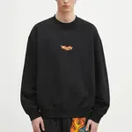 Bavlněná mikina Marcelo Burlon County Flame Boxy Crewneck Black Red