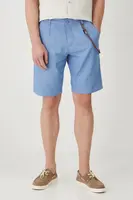 Lněné kraťasy Medicine pánské, modrá barva, melanžové