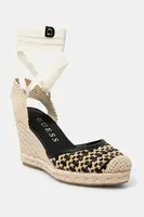 Espadrilky Guess CYRENAM černá barva, na klínku, FLJNAM FAB04
