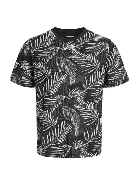 JACK & JONES Tričko 'JJJEFF'  čierna / biela