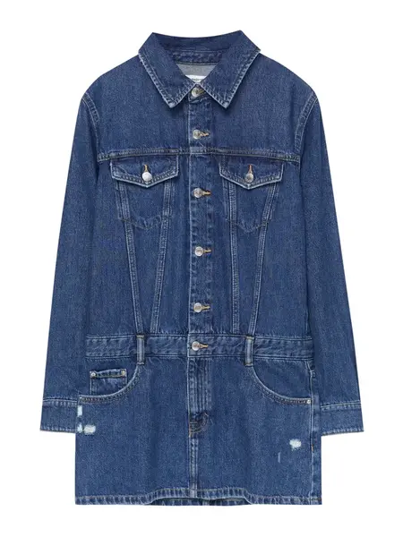 Pull&Bear Košeľové šaty  modrá denim