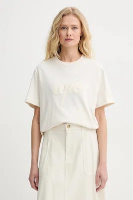 Bavlněné tričko A.P.C. t-shirt lenny - GOTS béžová barva, COHGS.M26504