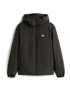 Tommy Jeans Prechodná bunda  červená / čierna / biela