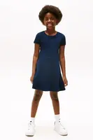 Dětské bavlněné šaty Tommy Hilfiger tmavomodrá barva, mini, KG0KG08487