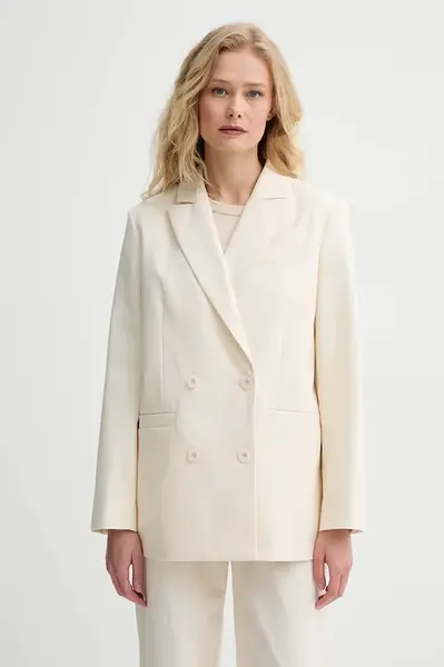 Bavlněné sako A.P.C. veste lucy béžová barva, COHFU.F03212