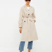 LC Waikiki Dámsky trenčkot s bundou golier rovný dlhý rukáv