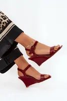 Boto Lakované Dámske Sandále Na Platforme Bordové Vliraya