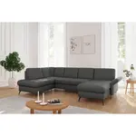 Sit & More SEDACÍ SOUPRAVA, textil, tmavě šedá