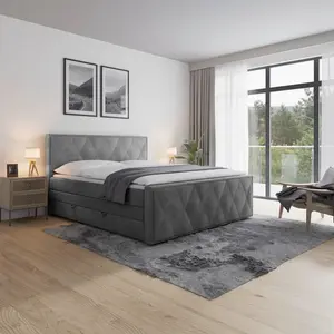 MID.YOU POSTEL BOXSPRING, 180/200 cm, světle šedá