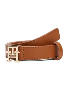 TOMMY HILFIGER Opasky 'TH Monogram Plaque Buckle'  koňaková