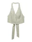 Pull&Bear Blúzka  kaki / svetlozelená