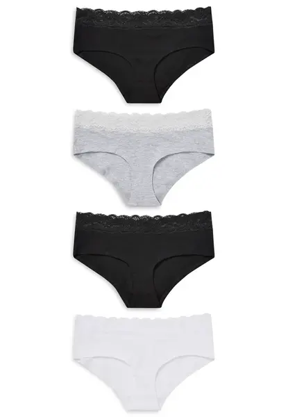 Next Nohavičky  sivá melírovaná / čierna / biela