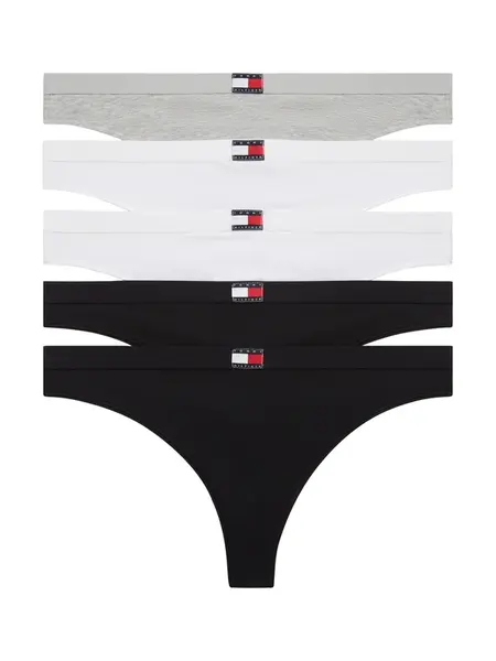 Tommy Hilfiger Underwear Tangá  sivá melírovaná / čierna / biela