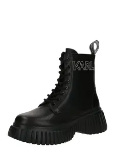 Karl Lagerfeld Šnurovacie členkové čižmy  čierna