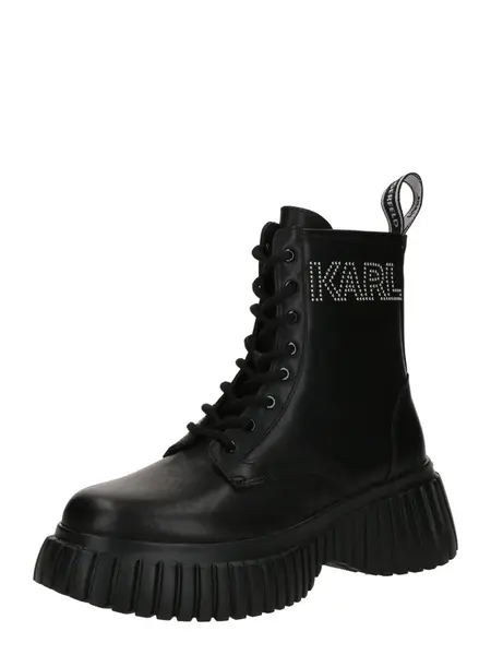 Karl Lagerfeld Šnurovacie členkové čižmy  čierna
