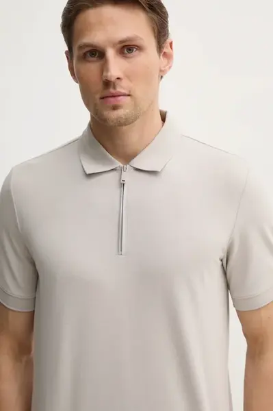 Polo tričko Calvin Klein šedá barva, K10K114128