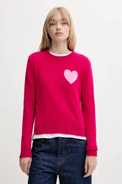 Kašmírový svetr FROM FUTURE dámský, růžová barva, WPR01195