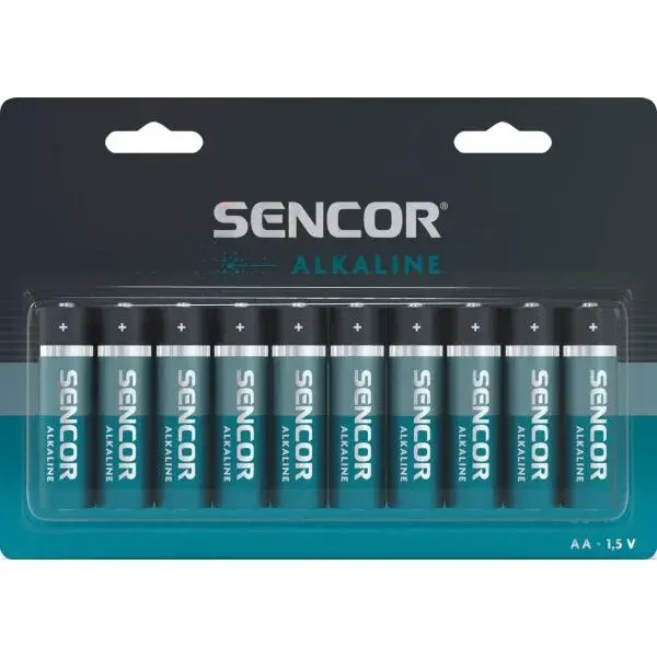 Sencor SBA LR6 10BP AA ALK Alkalické baterie, modrá, velikost