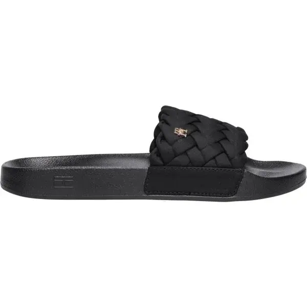 Tommy Hilfiger TH BRAIDED POOL SLIDE Dámské pantofle, černá, velikost