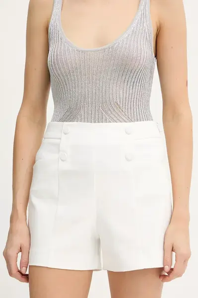 Kraťasy Morgan dámské, bílá barva, high waist, SHEON