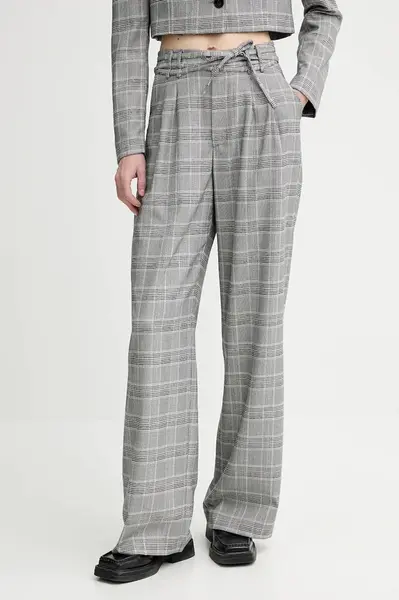 Kalhoty Alohas Cata dámské, šedá barva, high waist, R100919