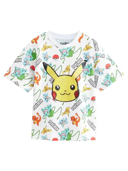 Next Tričko 'Pokémon'  vodová / žltá / čierna / biela