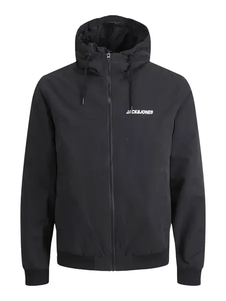 Jack & Jones Plus Prechodná bunda 'JJERush'  čierna / biela