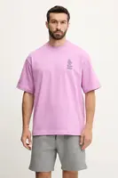 Bavlněné tričko Hummel pánské, fialová barva, s potiskem, 227549