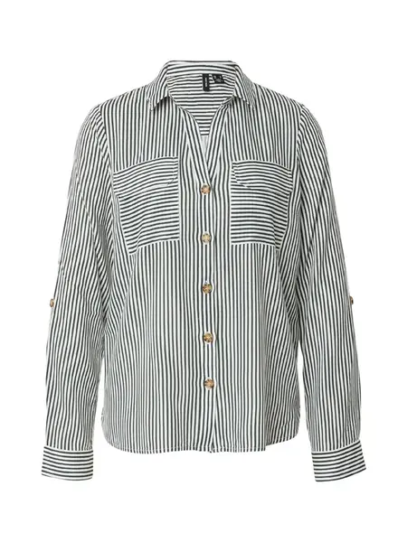 VERO MODA Blúzka 'VMBUMPY'  jedľová / biela