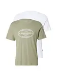 JACK & JONES Tričko 'JORYORK'  olivová / biela