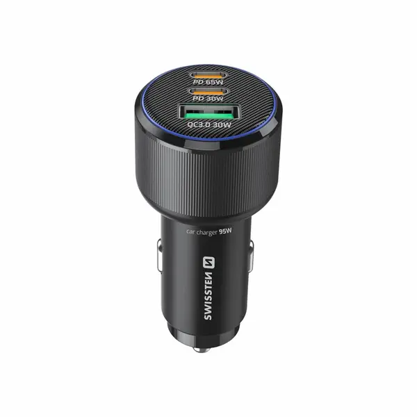 Swissten CL Adaptér 2x USB-C PD + USB-A, 95W černá