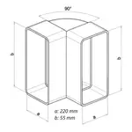 Koleno svislé CKP, 2 x 220 x 55 mm 0651