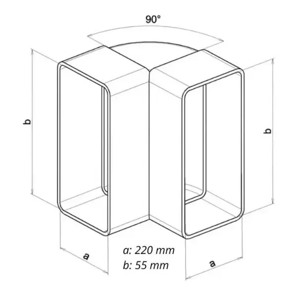 Koleno svislé CKP, 2 x 220 x 55 mm 0651