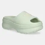 Pantofle adidas Originals Adifom Stan Slide W dámské, zelená barva, na platformě, JH7467
