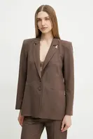 Sako s příměsí lnu Patrizia Pepe hnědá barva, 2S1524 A052