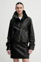 Kožený křivák Won Hundred černá barva, přechodná, 3589-16026