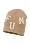 Dětská čepice Jamiks MADONNA hnědá barva, z tenké pleteniny, JWH070
