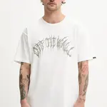 Bavlněné tričko Vans bílá barva, s potiskem, VN000M47FS81