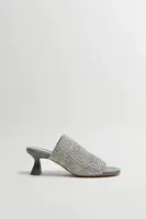 Pantofle Miista Marilia dámské, stříbrná barva, na podpatku, E8_3846