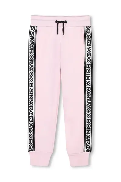 Dětské tepláky Marc Jacobs růžová barva, s aplikací, W60469