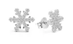 Beneto Okouzlující stříbrné náušnice Sněhové vločky AGUP1596