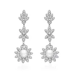 Agato Honosné stříbrné náušnice se zirkony a perlou AGT-E160PW-P