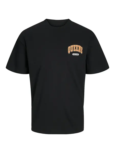 JACK & JONES Tričko 'Bradley'  oranžová / čierna / biela