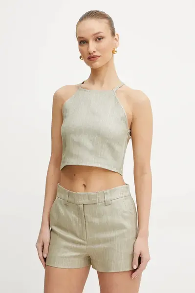 Top s příměsí lnu Marella STILLA béžová barva, 2513161172200