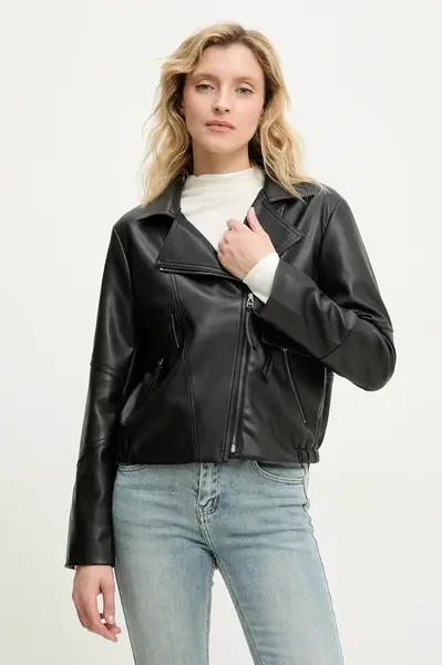 Bunda Answear.LAB černá barva, přechodná